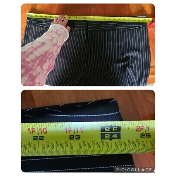 The Limited Straight Pants 24W‎ Career Striped Black White Stretch Dressy 90s - Picture 7 of 9
